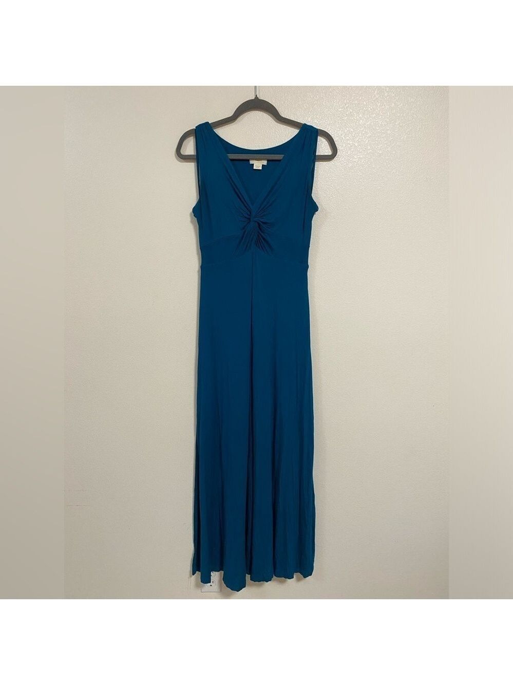 Maeve Anthropologie Dress Womens Size Medium Teal Camilla Jersey Knit Maxi Dress